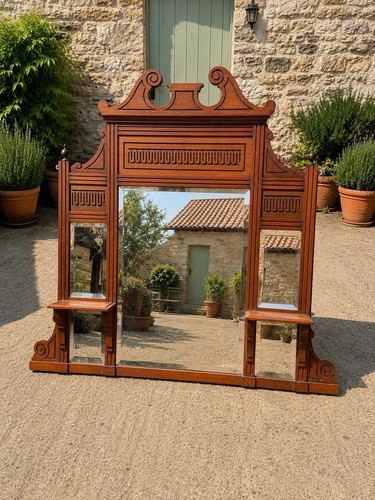 Antique mahogany over mantle - mahogany,
