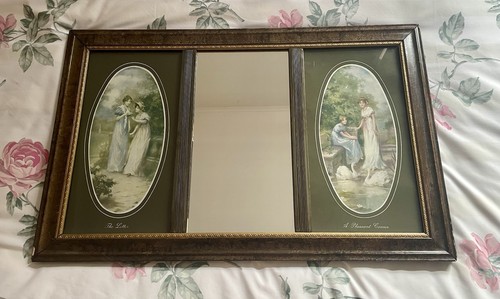 Vintage wooden framed triple - wooden,