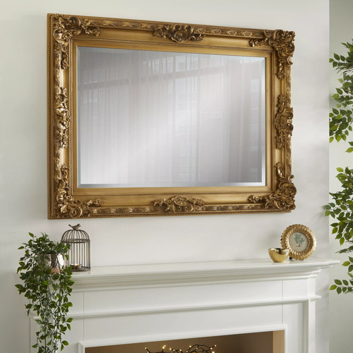 Rectangular wall mirror - wall, carved