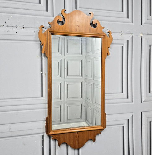 Vintage pine wall mirror - vintage,