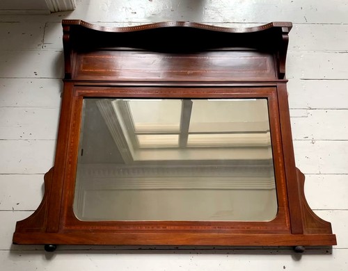 Edwardian over mantle mirror - mantle,