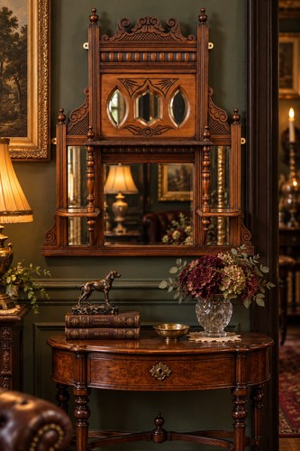 Antique victorian wall mirror - antique,