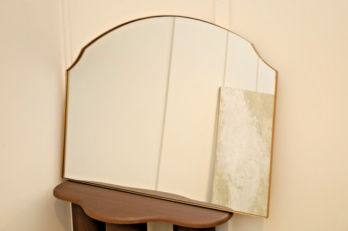 Gold arched over mantle wall - over-mantle,
