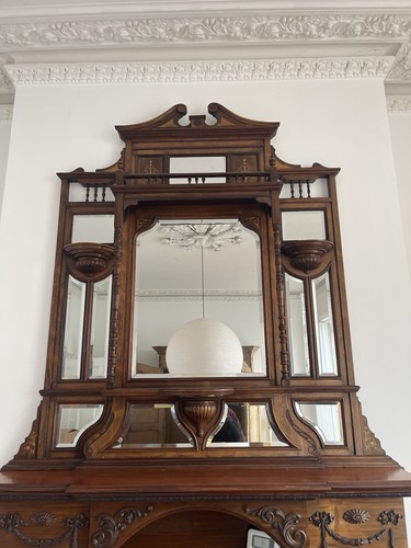 Antique over mantel mirror - antique,